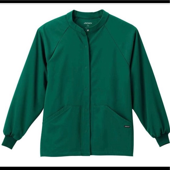 Jackets & Blazers - 🌟 NWT . Unisex . Green butter soft scrub coat with snap closure